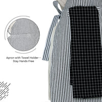 Cotton Ticking Navy Blue Apron (Pack of 1)