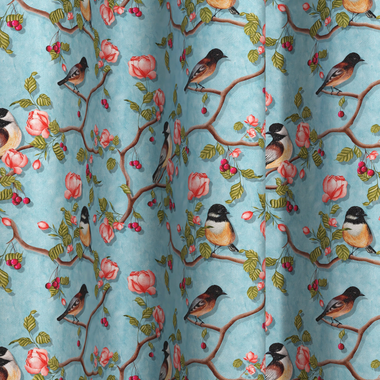 Blackout Polyester Fabric - by The Meter - 100 x 117 cm - Floral Digital Print - Blocks Light, Sound & Heat - Perfect for Blackout Blinds, Door Curtains, Window