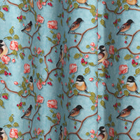Blackout Polyester Sky Blue Birds Fabric 1 Meter