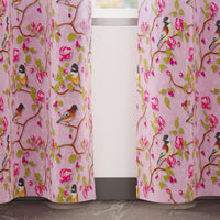 Blackout Polyester Dusty Pink Birds Curtain (Pack of 2)