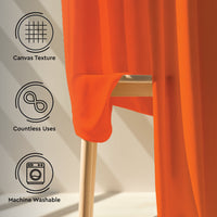 Canvas Orange Curtain (Pack of 1)