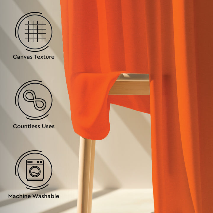 Canvas Orange Curtain (Pack of 1)