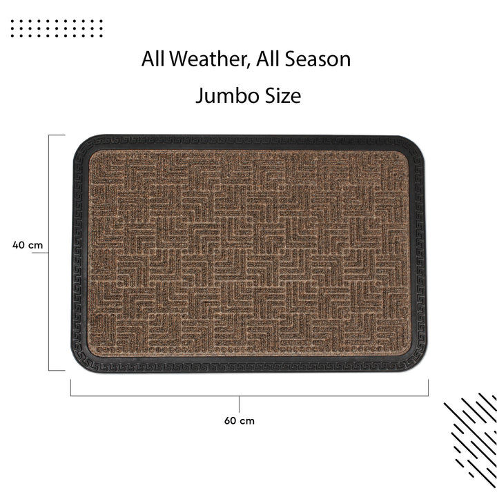 Polypropylene Main Door Entrance Mats Welcome Mat with Rubber Border | Anti Slip Rubber Backing | Ideal for Home, Outdoor, Balcony, Office | Pack of 1
