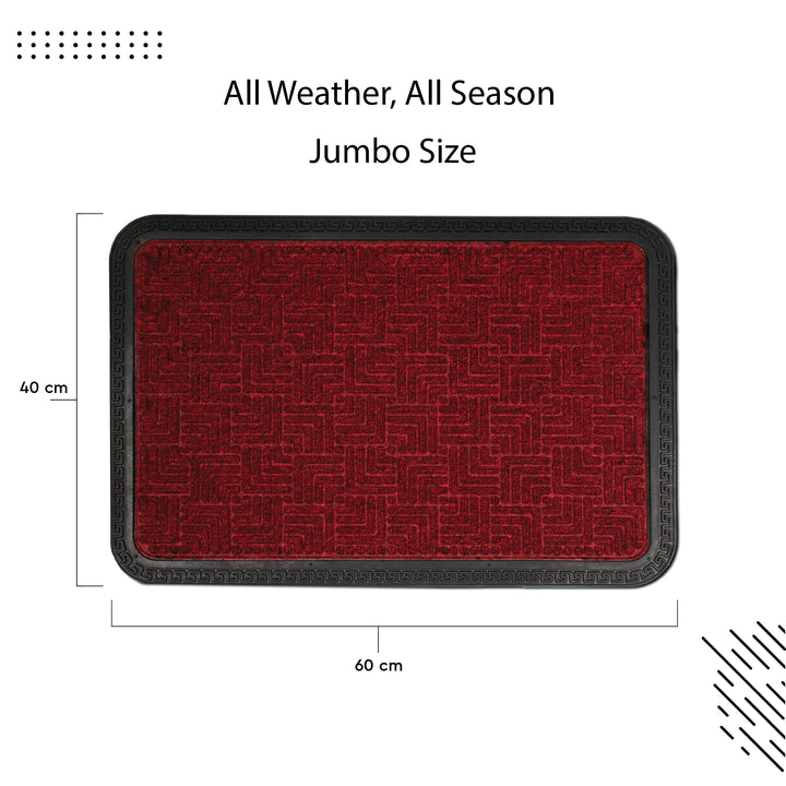 Polypropylene Main Door Entrance Mats Welcome Mat with Rubber Border | Anti Slip Rubber Backing | Ideal for Home, Outdoor, Balcony, Office | Pack of 1