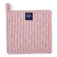 Cotton Ticking Red Pot Holders (Pack of 2)