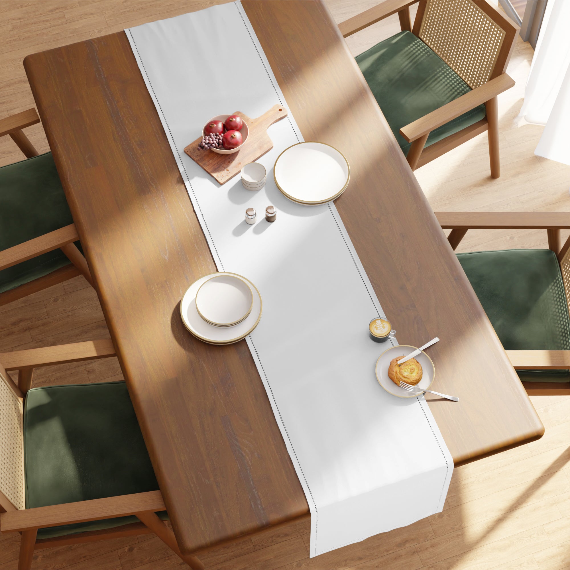 Cotton White Table Runner (Pack of 1)