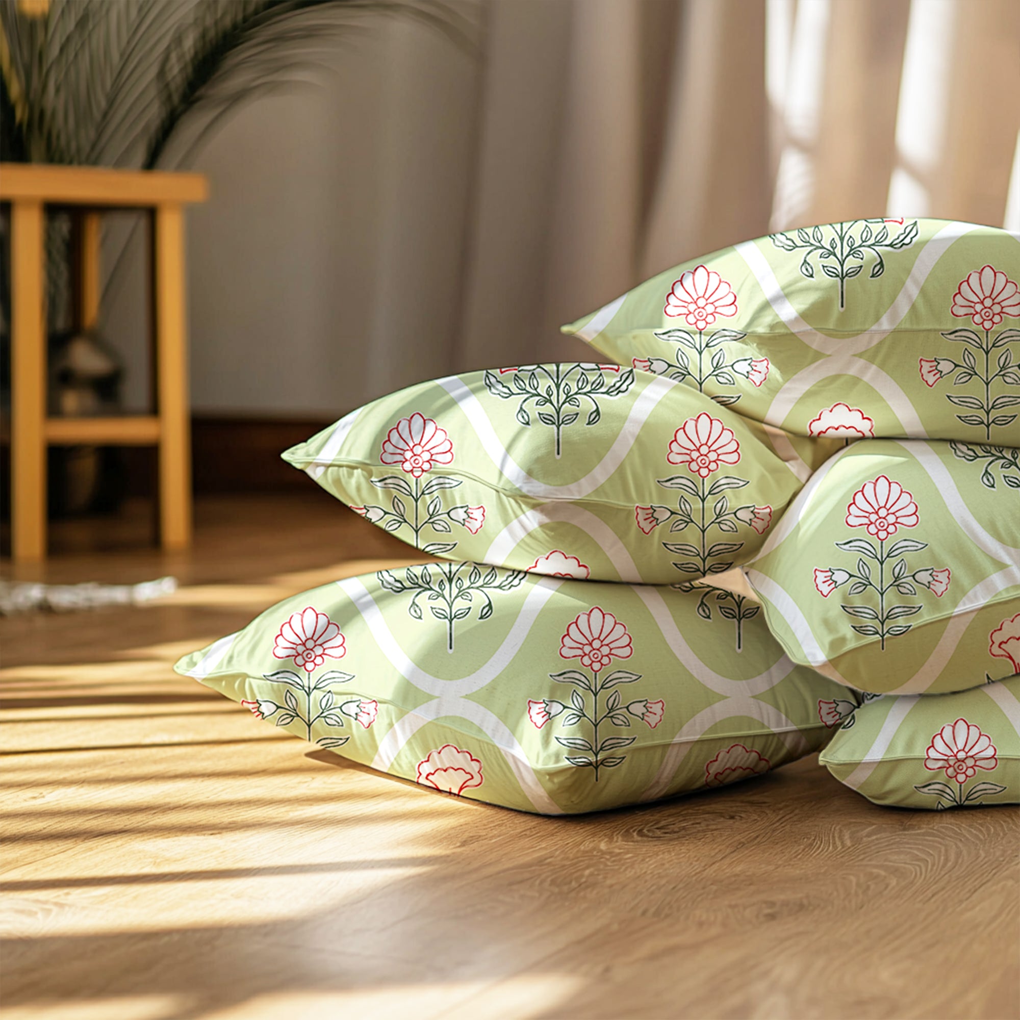 Micro Pea Green Cushion Cover