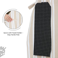 Cotton Franca Beige Stripes Apron (Pack of 1)