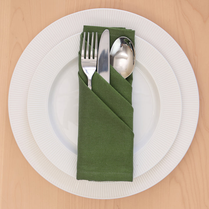 Cotton Leaf Green Table Napkins (Pack of 4)