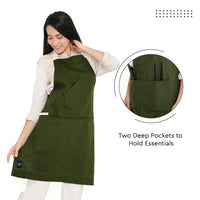 Cotton Leaf Green Apron (Pack of 1)