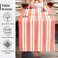 RC Yarn-Dyed Franca Orange Stripes Table Runner (Pack of 1)