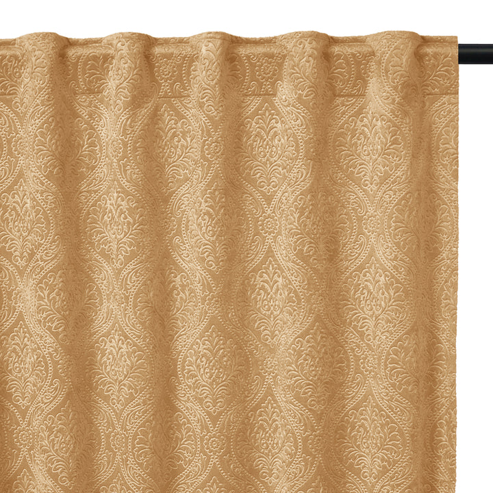 Embossed Velvet Gold Curtain