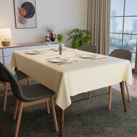 Polyester Cream Table Cloth (Pack of 1)