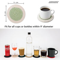 Cotton Sage & Off White Coaster