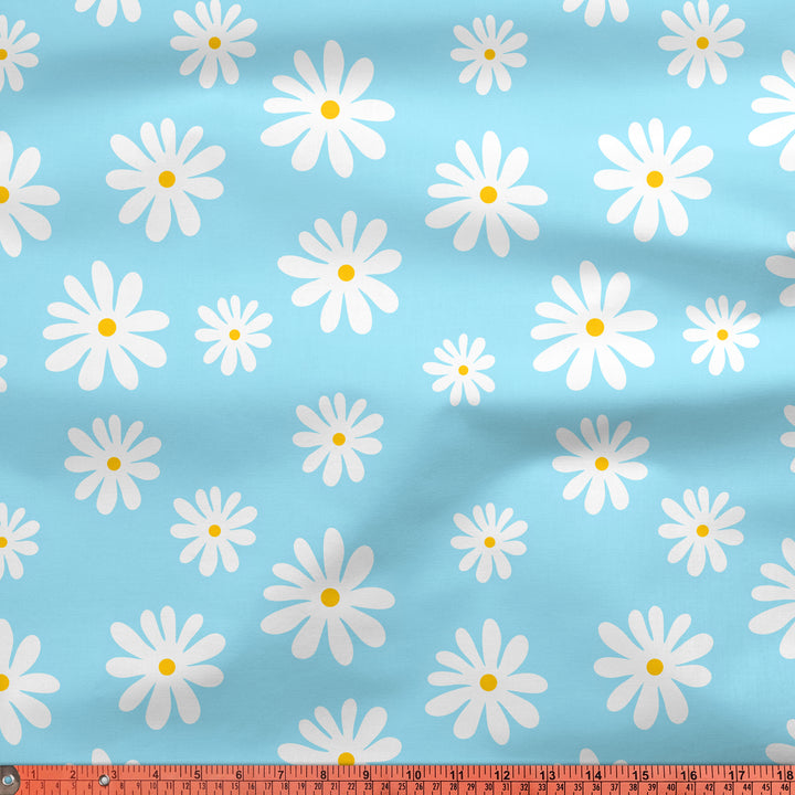 20s Sheeting Blue Daisy Fabric (1 Meter)