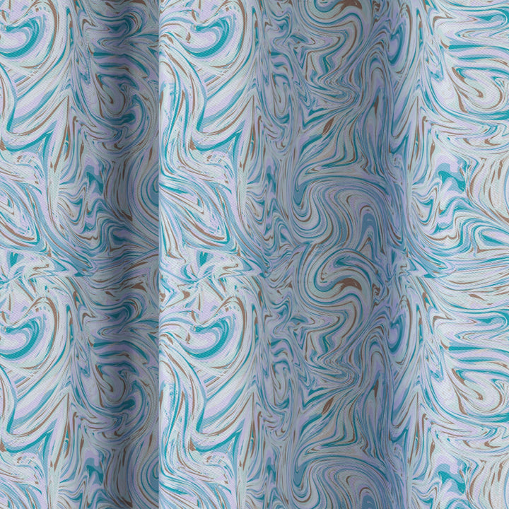 Blackout Polyester Marble Turq Fabric 1 Meter