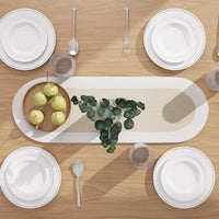 Cotton Beige & Off White Table Runner (Pack of 1)