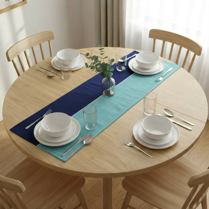 Cotton Turq & Royal Blue Table Runner (Pack of 1)