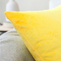 Velvet Lemon Yellow Cushion Cover