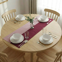 Cotton Buff & Maroon Table Runner (Pack of 1)