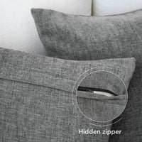 Chenille Solid Grey Cushion Cover (Pack of 1)