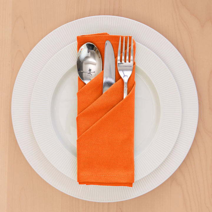 Cotton Orange Table Napkins (Pack of 6)