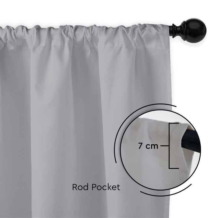 Polyester Grey Curtain (Pack of 2)