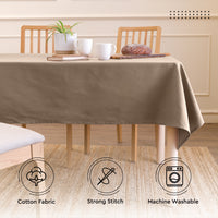 Cotton Taupe Table Cloth (Pack of 1)