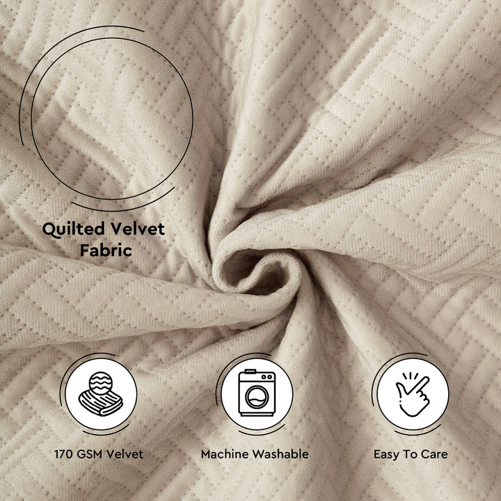 Quilted Polyester Fabric Beige Fabric