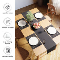 Cotton Solid Grey Table Runner (Pack of 1)