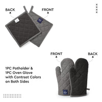 Cotton Grey Oven Glove & Pot Holder