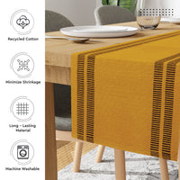 Cotton Ladder Yellow Table Runner+Placemat (Pack of 5)