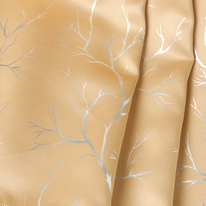 Blackout Polyester Fabric by Meter, 100x122 cm | Blocks Light, Heat & Noise, For Curtains, Cushion Covers, Door & Window Drapes - Foil Star Print