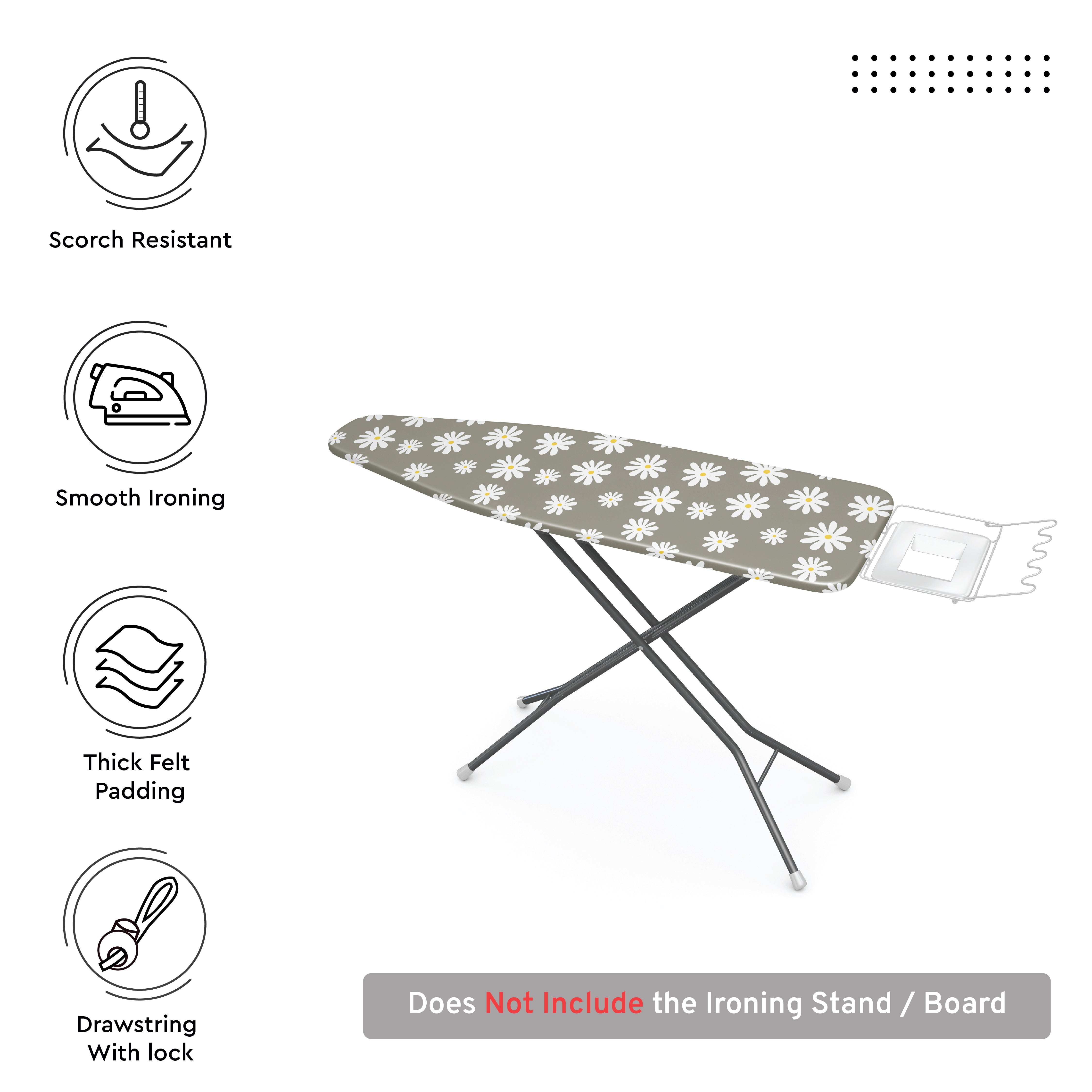 Daisy Grey Ironing Board Cover
