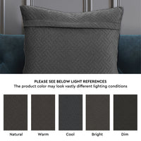 Quilted Velvet Dark Grey Cushion Cover (Pack of 2)