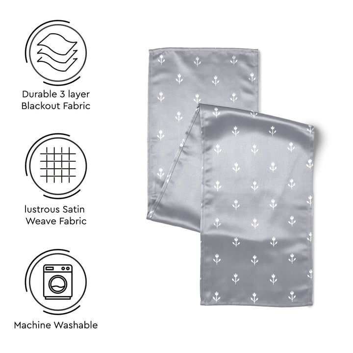 Blackout Buti Medium Grey Table Runner (Pack of 1)