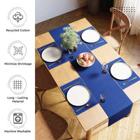 Cotton Solid Blue Table Runner (Pack of 1)