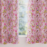Blackout Polyester Dusty Pink Birds Curtain (Pack of 2)