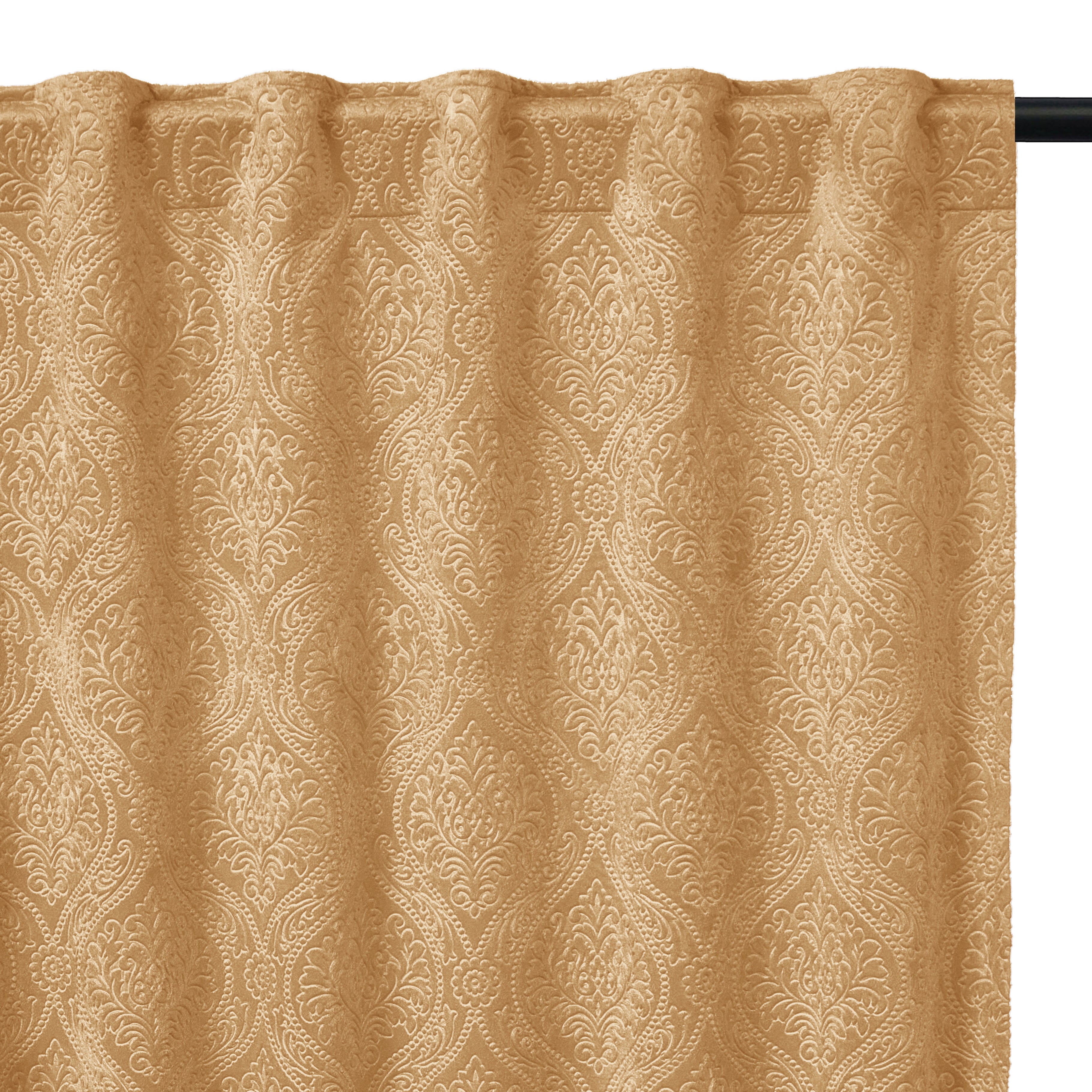 Embossed Velvet Gold Curtain