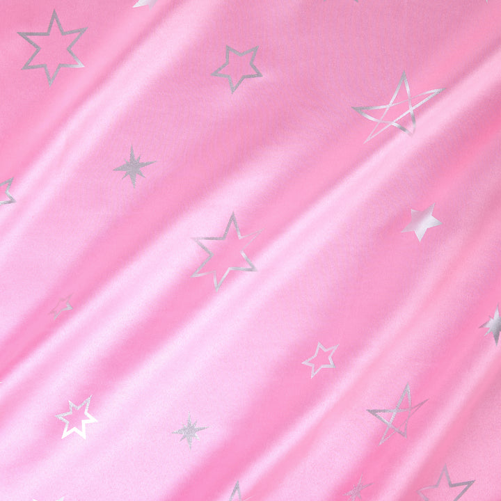 Blackout Polyester Fabric by Meter, 100x122 cm | Blocks Light, Heat & Noise, For Curtains, Cushion Covers, Door & Window Drapes - Foil Star Print
