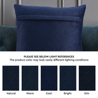 Quilted Velvet Navy Blue Cushion Cover (Pack of 2)