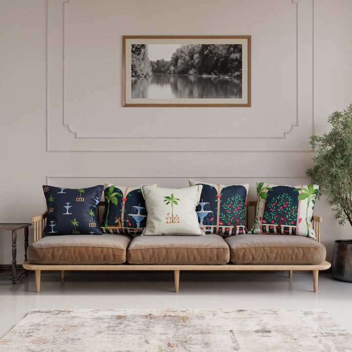 Polyester Mughal-01 Cushion Cover (Pack of 5)