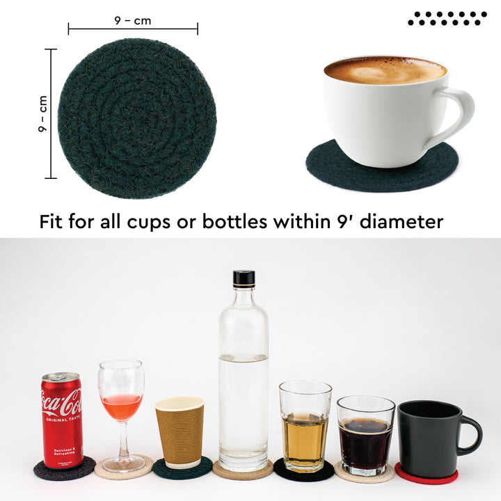 Cotton Dark Green Coaster