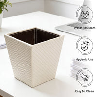 PU-Leather Cream Leather Dustbin