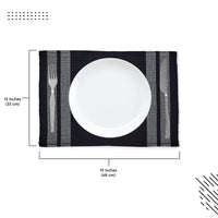 Cotton Ladder Black Placemat (Pack of 6)