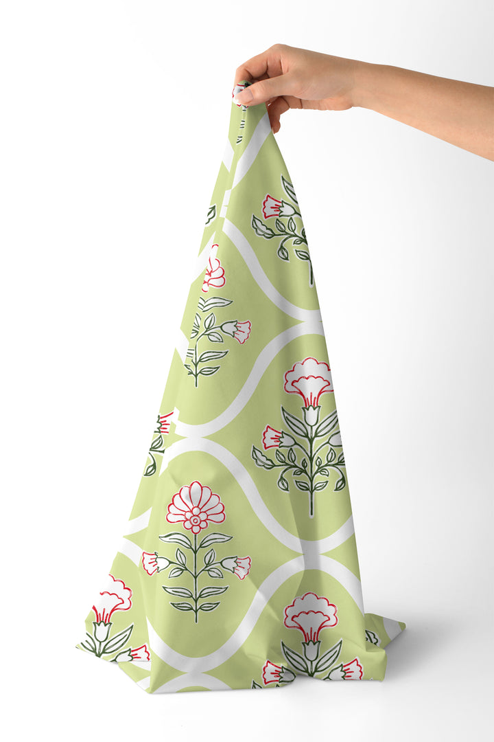 Printed Satin Fabric by Meter | Wide - 58 Inch Width (147 cm) | Soft Polyester Cloth for Curtains, Cushion Covers, Dresses, Kurtis, Crafts, Craft Sewing & Home Decor