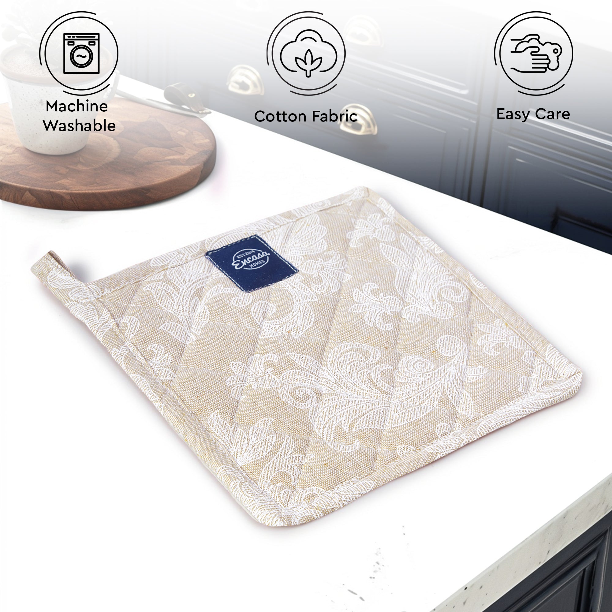 Cotton Beige Potholder (Pack of 2)