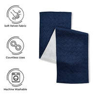 Quilted Velvet Navy Blue Table Runner