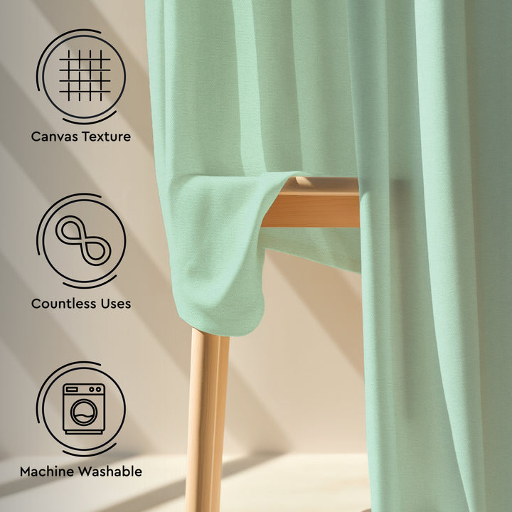 Canvas Mint Green Curtain (Pack of 1)