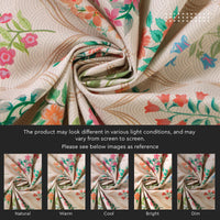 WR Spun Polyester French Beige Printed Table Cloth (Pack of 1)